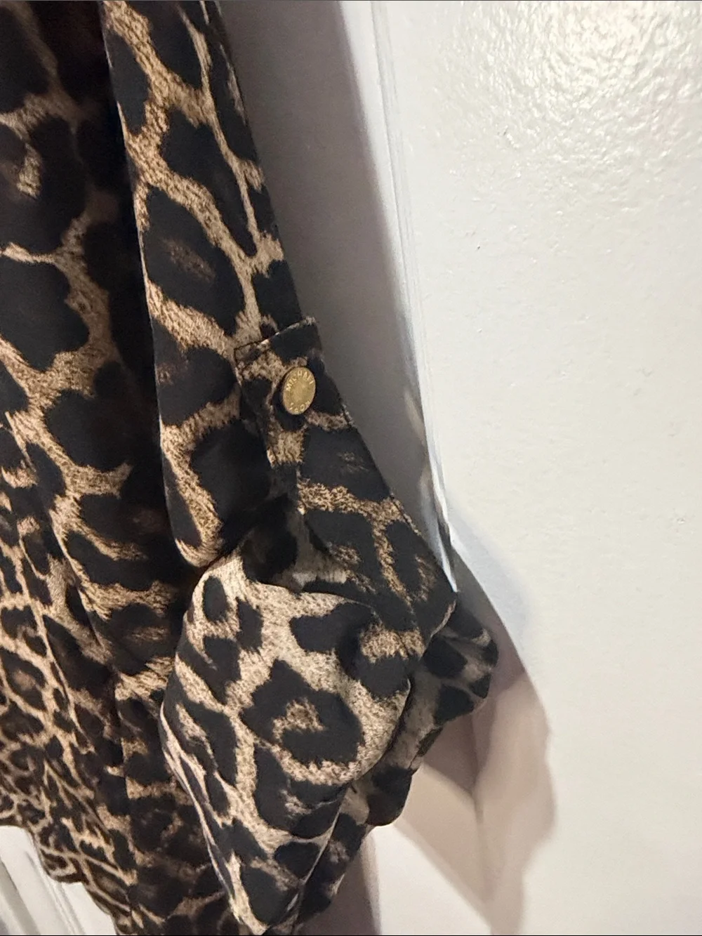 Michael Kors Leopard-Print Zip Front Blouse - Brown/Black
